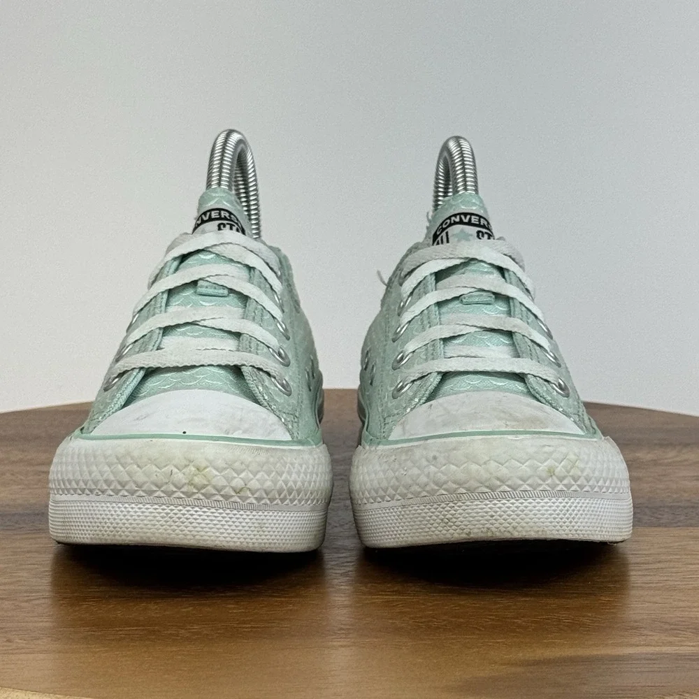 Big Kids Girls CTAS Green Mermaid Scales Casual Platform Sneakers Shoes Size 2 Y